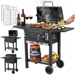 Садовий вугільний гриль BBQ XXL з кришкою, зольником, регулюванням та термометром