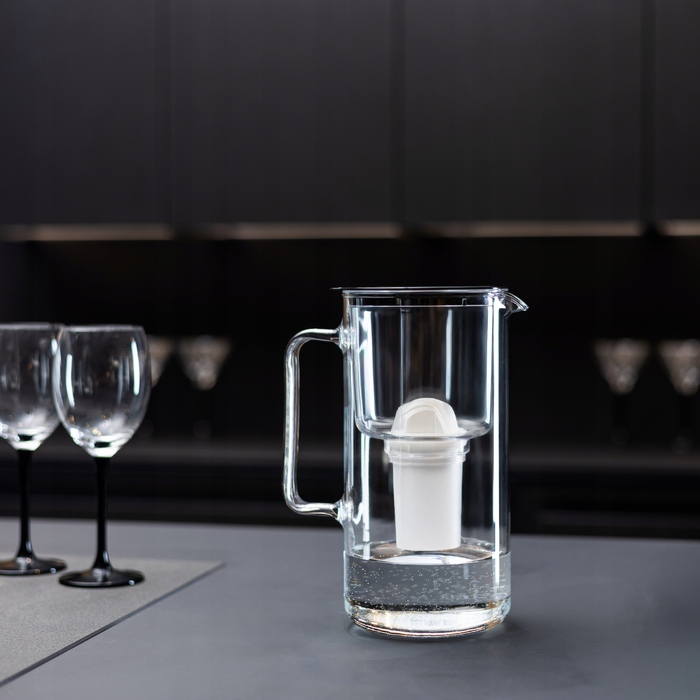 Скляний фільтраційний глечик Wessper D4 BOROSILICATE MINI FF BK з фільтром