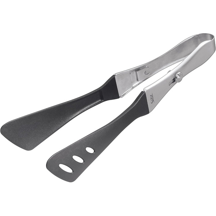 Silit Girato Serving Tongs 31 cm, Stainless Steel, Plastic Head, BBQ Tongs, Small Grill Tongs for Steak, Fish, Vegetables, Locking Mechanism, Space-Saving