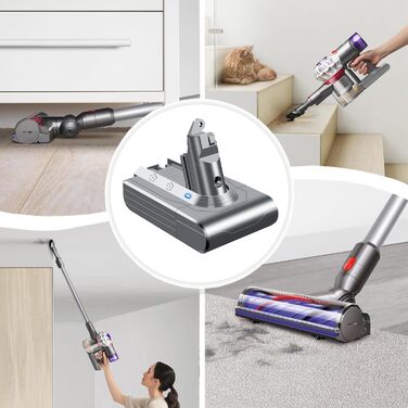 Замінний акумулятор DTK для пилососів Dyson V6 (DC62) 21.6V 4500mAh, сумісний з моделями V6 Fluffy, Animal, Absolute, Motorhead та ін.