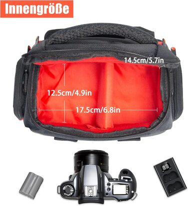 Сумка для камери FOSOTO - велика, універсальна, водонепроникна, сумісна з Nikon, Canon, Sony