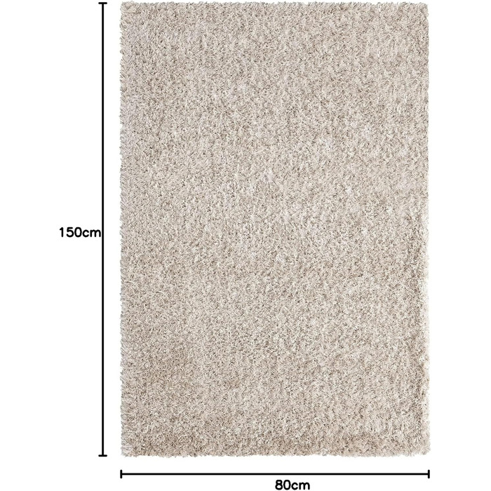 Килимок Mia's Teppiche Fiona для вітальні та спальні, 120x160 см, високий ворс (бежевий)
