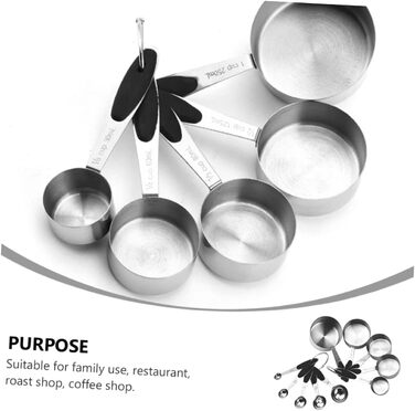 FBHappiness 1 Set Measuring Cup Tool, Stainless Steel Kitchen Cooking Spoon, Seasoning Spoon, Stainless Steel Flour, Practical Ingredient Spoon, Measures, Weight, Metal Dry Scoop