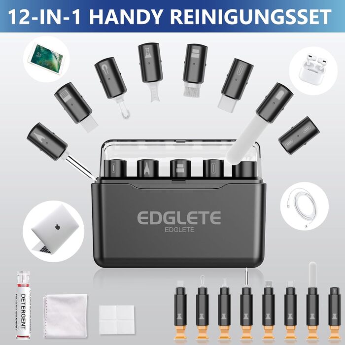 Набір для чищення iPhone та смартфонів: лінійний роз'єм, навушники, динаміки. Інструменти для ремонту iPad Pro, Lightning-кабель чорного кольору