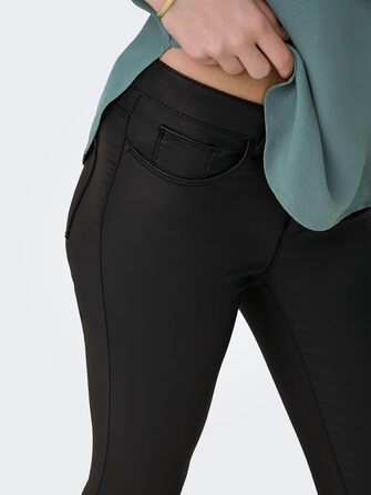 Шкіряні штани жіночі ONLANNE облягаючого крою, чорні, розмір M/30L - екошкіра