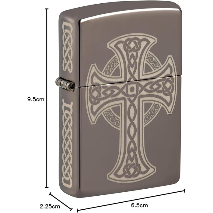 Запальничка Zippo з лазерним гравіюванням, кельтський хрест, чорна