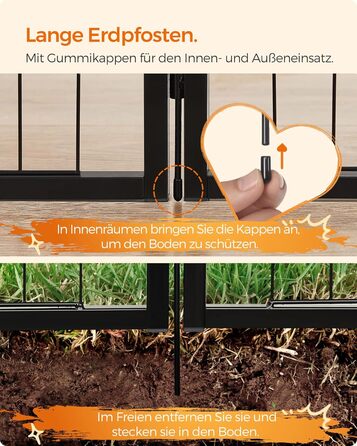 Вольєр для тварин Feandrea Freilaufgehege XL (77x80 см), чорний, з 8 панелей, DIY, для дому та вулиці