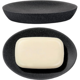 Підставка для мила Shinowa: неслизька мильниця з харчового пластику для ванної, туалету, кухні. Білий колір, дизайн 