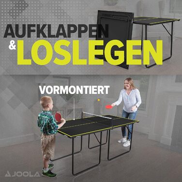 Стіл для пінг-понгу JOOLA Midsize, комплект з сіткою та набором для пінг-понгу, сірий