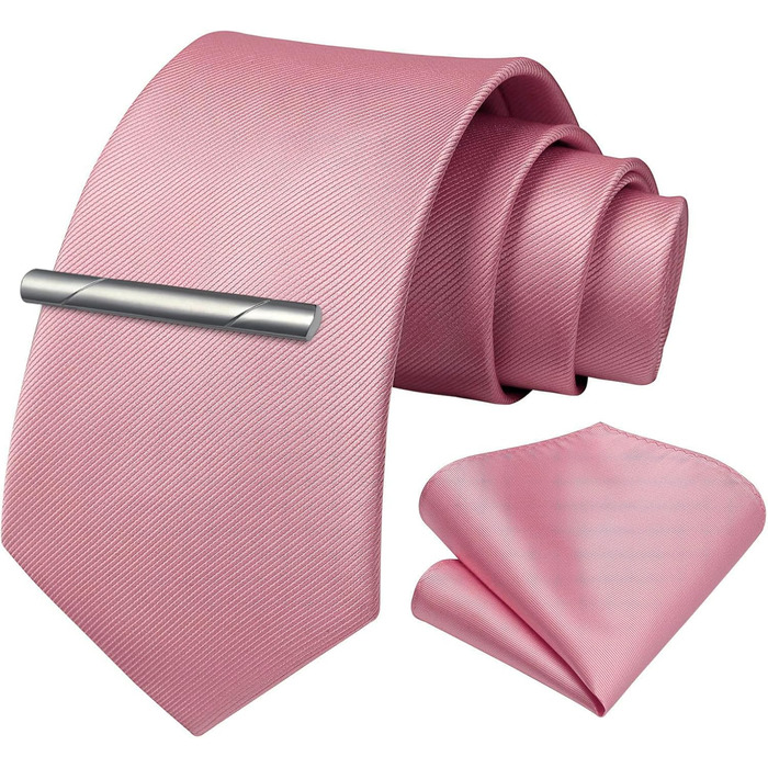 Комплект краватки та нагрудного хустинки для весілля HISDERN, однотонні, різні кольори, універсальний розмір