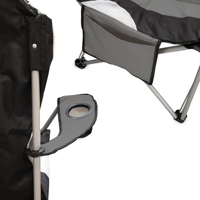 Крісло кемпінгове Spetebo XXL Deluxe антрацит, до 150 кг - широке, зручне, стабільне
