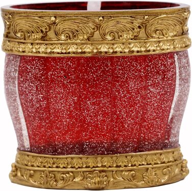 Набір аксесуарів для ванної кімнати Luent Vintage в червоному кольорі (5 предметів): мильниця, тримач для зубних щіток, попільничка, мильниця, подарунковий набір для ванної кімнати