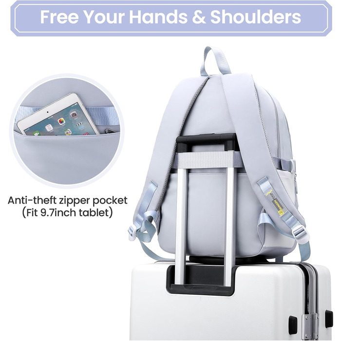 Дитячий рюкзак IvyH для дівчаток – велика місткість, водонепроникний, ідеальний для школи (блакитний)