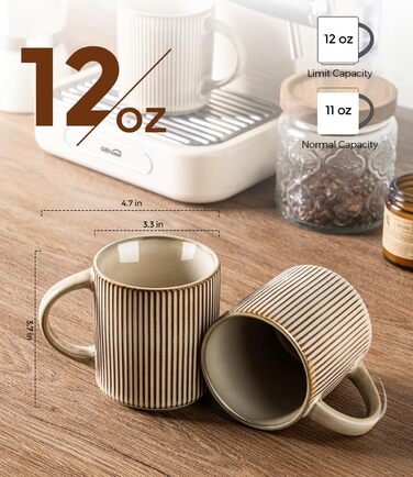 Набір посуду GBhome з реактивної глазурі для 6 осіб, 18 предметів: тарілки, миски, чашки (капучино), ручна робота, кераміка, безпечний для мікрохвильової печі та посудомийної машини