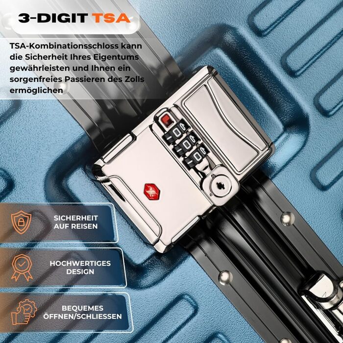 Валіза It'Go Aluiniu Rahen Koffer: велика, жорстка, на 4 колесах, для подорожей (блакитна, L)