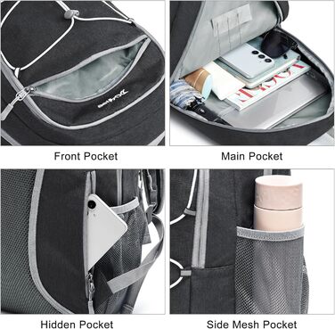 Small Backpack / 20L Unisex Daypack Lightweight Travel Backpack Hiking Backpack Trekking Backpack for Hiking Cycling (Dark Grey, 20 Liters)