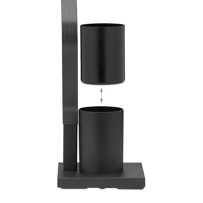Relaxdays Toilet Set black/grey