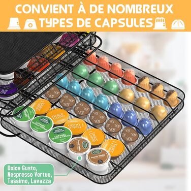 Підставка для капсул кави Masthome 3-ярусна для Dolce Gusto, 108 капсул, чорна