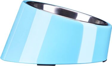Нахилений годівниця для собак та котів SuperDesign 15°, об'єм 600 мл, блакитний, з антиковзним підставкою