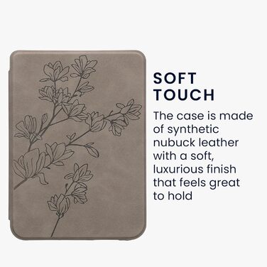Чохол kwmobile для Kobo Clara BW/Clara Colour/Tolino Shine (5) / Shine Color - чохол з екошкіри, сірий (Magnolien Grau)