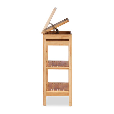 Relaxdays Bamboo Shelf with Shelves and Lid