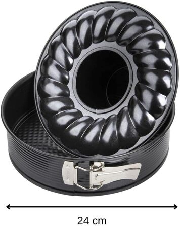 Форма для випічки Zenker Springform Ø 24 см з двома днами, з антипригарним покриттям, для сапкових тортів та пирогів, 1 шт.