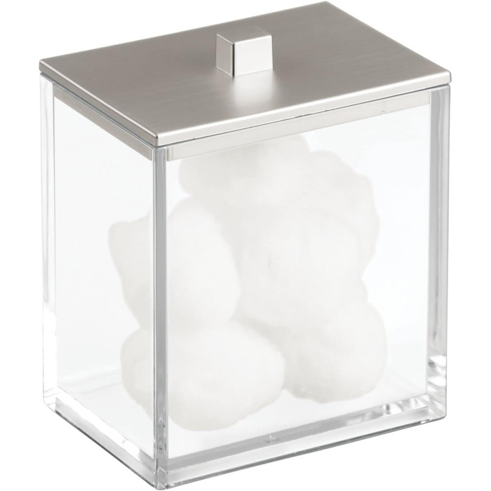 mDesign органайзер для ватних дисків та паличок – набір 2 шт. – прозорий/рожеве золото, пластик