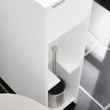 SoBuy BZR111-W Niche Shelf 20cm with Wheels Kitchen Shelf Niche Cart Roll Cart Niche Cabinet Narrow Shelf Toilet Paper Storage Bathroom Furniture White WxHxD approx. 20x75x60cm