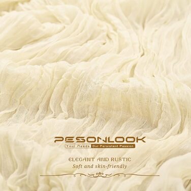 6Pack Beige Cheesecloth Table Runner, Rustic Gauze Table Runner, 90x300cm Cheesecloth Gauze Table Runner, Cheesecloth, Boho Table Runner for Wedding, Birthday, Party (Beige)