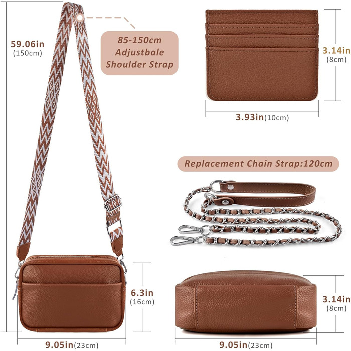 Сумка жіноча BROTOU через плече з натуральної шкіри, чорна. Кросбоді з широким ременем, три відділення, картки