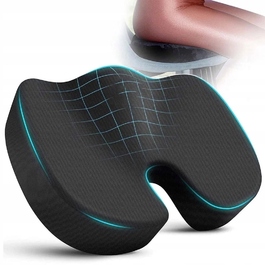 Ортопедична подушка для сидіння з ефектом пам'яті (Memory Foam), ергономічна