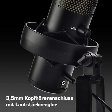 DOCKIN® MP2000: USB мікрофон-конденсатор для ПК, геймінгу, подкастів та стрімінгу - професійний мікрофон з підставкою для запису звуку з чудовою якістю звуку (130dB)