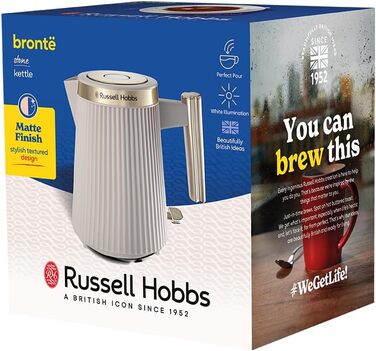 Електричний чайник Russell Hobbs Brontë Stone 1.7L 2400W з матовим дизайном та золотистими акцентами