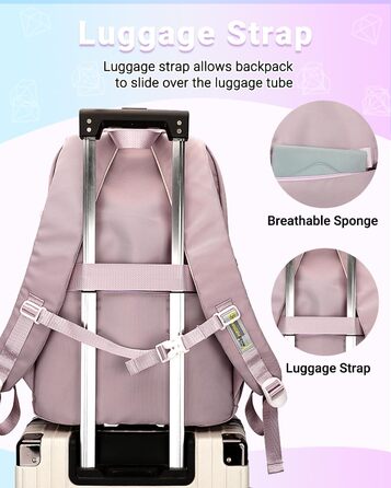 Дитячий рюкзак для дівчинки Kinderrucksack 32L, 2-10 клас, легкий, з дихаючою спинкою та м'якими лямками, для школи, 8+ років, фіолетовий