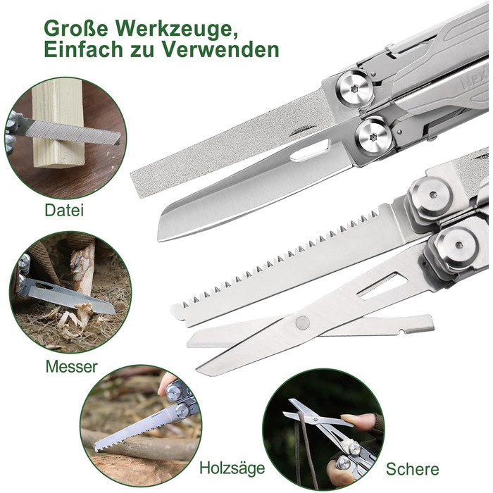 Мультитул NexTool Muiltool 19 в 1: мультифункціональний інструмент з плоскогубцями, ножем, викрутками, ножицями, сталь, для кемпінгу, подарунок для чоловіків