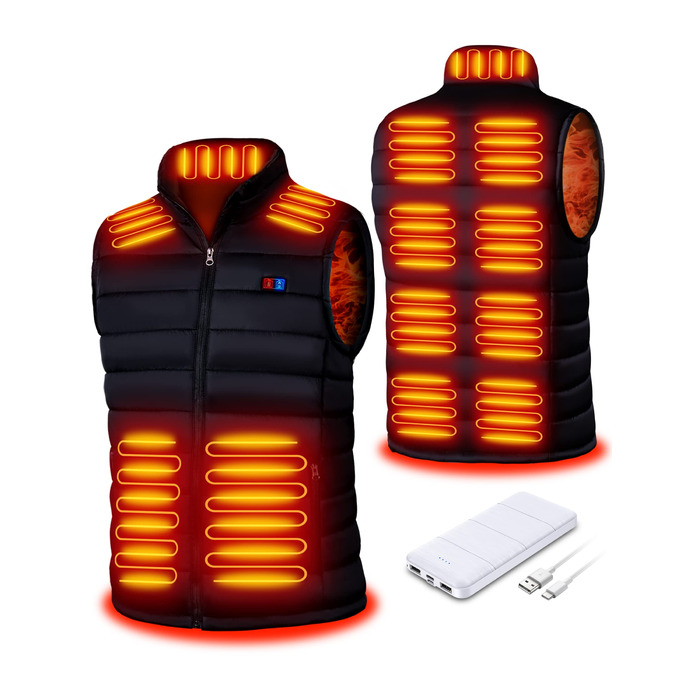 Обогріваючий жилет Seenew для чоловіків з акумулятором 15000mAh, 13 зон нагріву, 3 режими температури, зимовий жилет-куртка з підігрівом