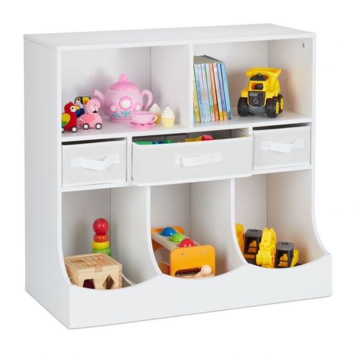 Relaxdays Children's Shelving Unit, 8 Compartments