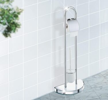 Набір для туалету WENKO Raumwunder: щітка для унітазу та тримач, хромований, економія місця