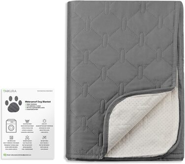 Водонепроникний килимок для собак, килимок для тварин з неслизьким покриттям, міцний килимок для котів, багаторазовий, захист для дивану, ліжка, автокрісла, можна прати в пральній машині (172 x 208 см, Темно-сірий, XL (208x208 см))