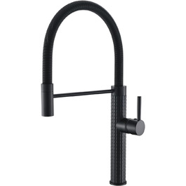 Сучасна кухонна змішувач AIMADI з висувною лійкою, поворотним гусаком на 360°, чорний/рожеве золото, для кухні та мийки