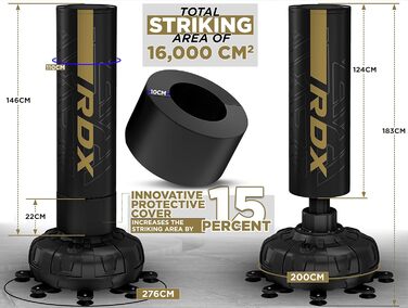 Стендовий боксерський мішок RDX 330LB з рукавичками та чохлом XXL для тренувань, MMA, кікбоксингу, муай-тай