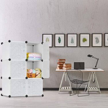 Wardrobe, Plastic Wardrobe, DIY Cube Wardrobe 20 Cubes, Shelving System Bedroom Wardrobe – Black, (70 x 35 x 157 cm)