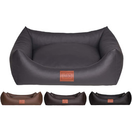 Софа для собак Leo4dog Natalie: штучна шкіра, подушка, 4 розміри (100x80 см, графіт)