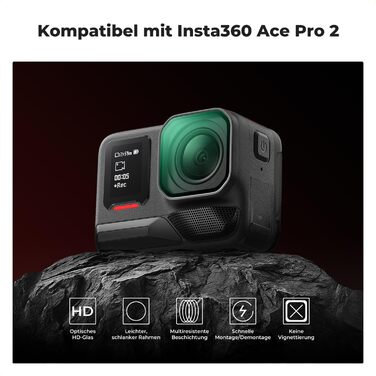Набір ND/PL фільтрів K&F Concept для Insta360 Ace Pro 2: нейтральні та поляризаційні фільтри для екшн-камер, оптика HD, багатошарове покриття