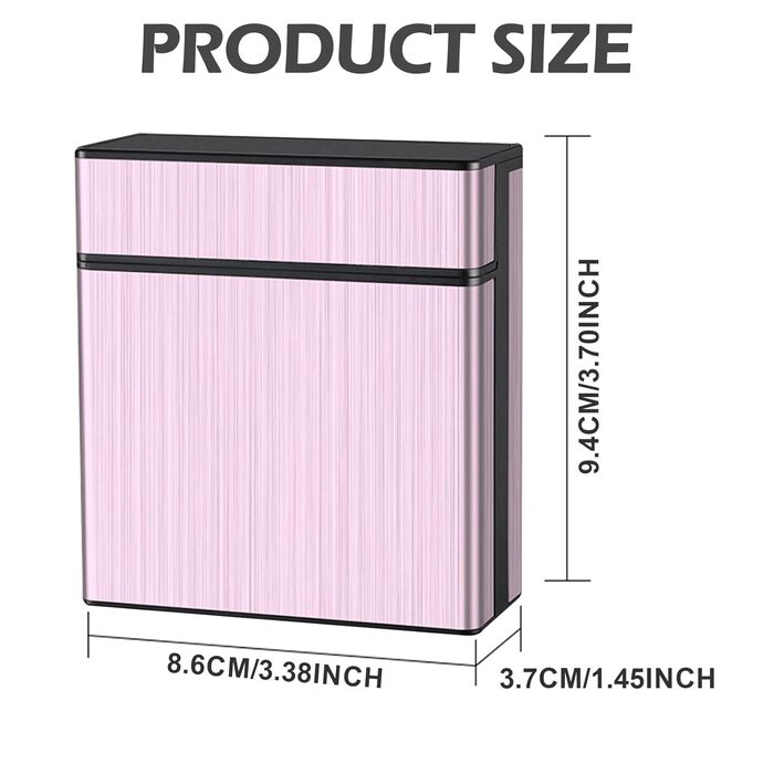 Металеве тютюнотримач на 40 сигарет, великий, з магнітною кришкою, рожеве золото, для чоловіків та жінок