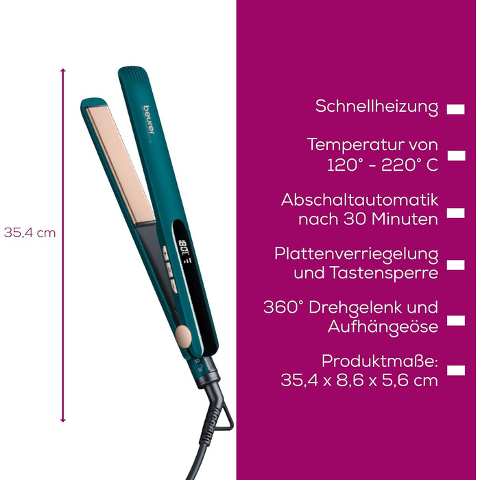 Випрямляч для волосся Beurer HS 60 з іонізацією та керамічним покриттям