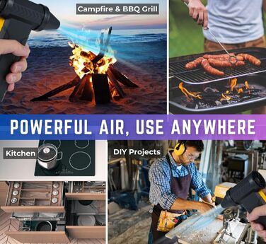 Електричний пилосос для повітряного видування, 3 швидкості, 160000 об/хв, для чищення ПК, електроніки, диванів, авто, офісної техніки (Чорний)