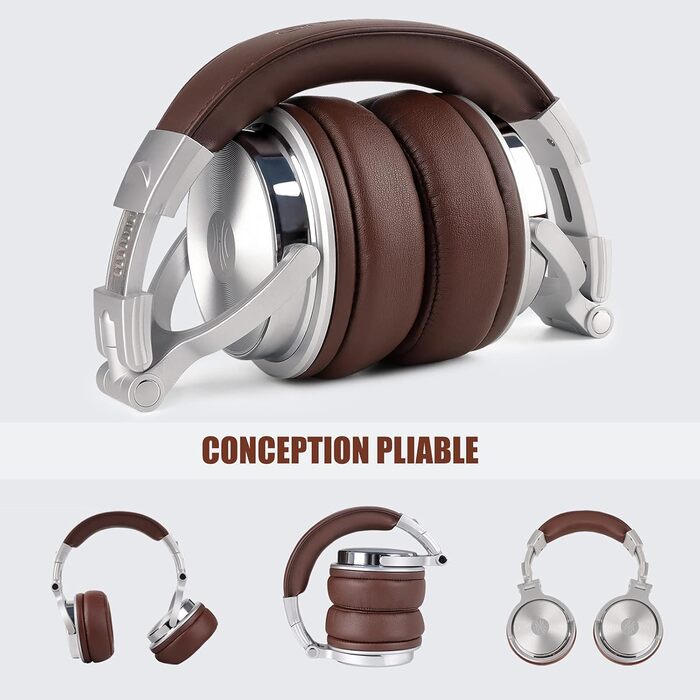 OneOdio Pro30 навушники DJ, студійні, для піаніно та гітари, закриті, з басовим звучанням, Share-Port, 2 роз'єми 3.5mm, сірі