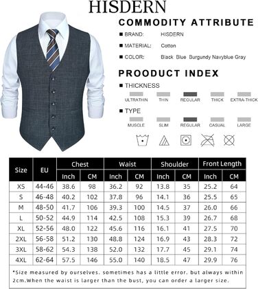 Жилет чоловічий HISDERN в клітинку, класичний, з бавовни, для весілля, в стилі 'Hahnentritt', під костюм (XXL, темно-синій)