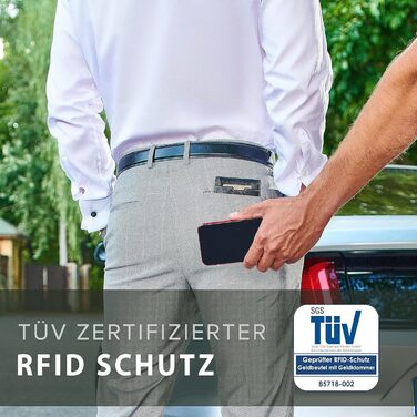 Гаманець TRAVANDO з кліпсою для грошей Amsterdam - перевірений TÜV - 10 відділень для карток - Slim Design - RFID захист - маленька кишеня для дрібних грошей - у подарунковій коробці - дизайн з Німеччини (Чорний & Білий)